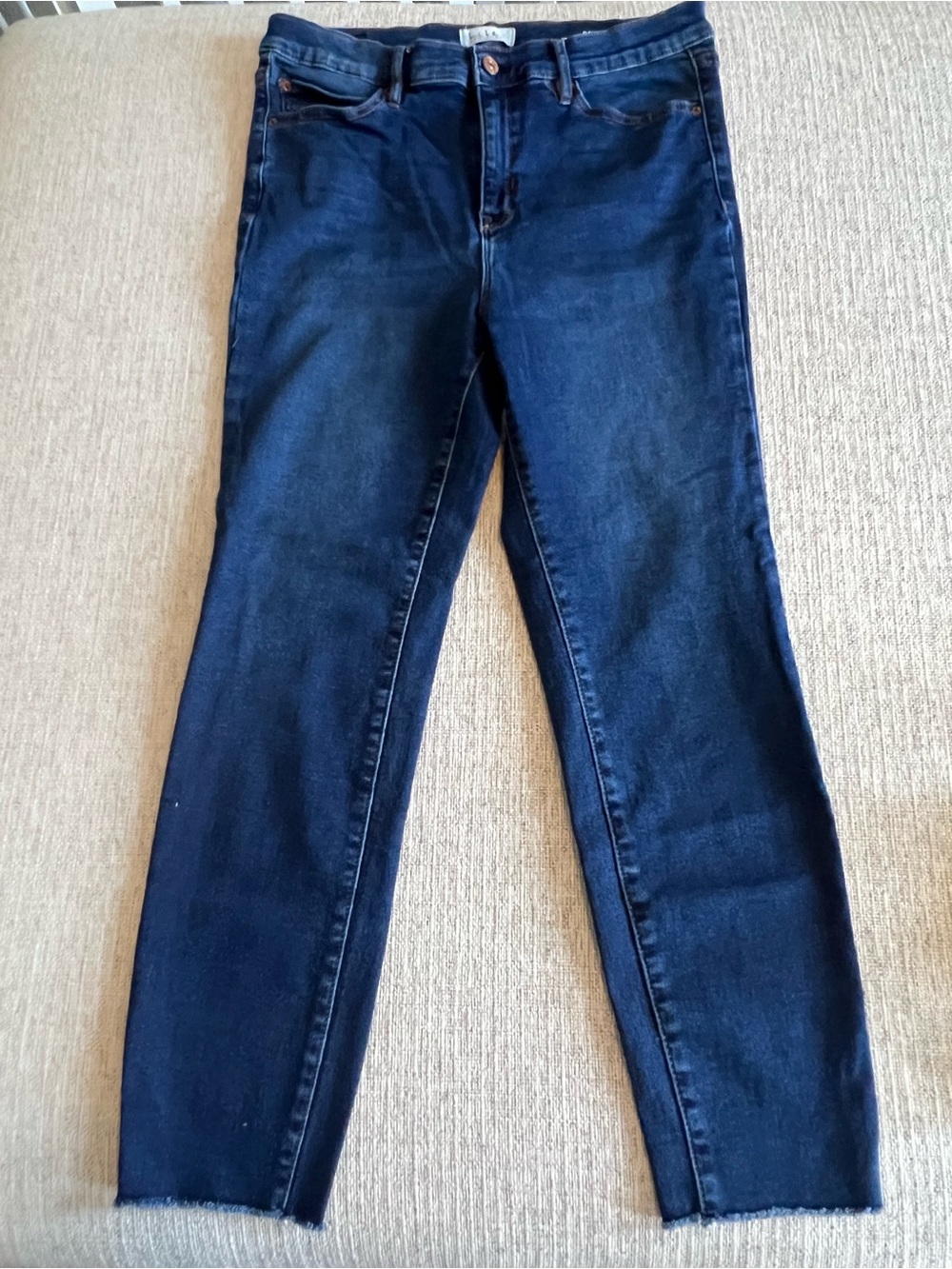 Nicole Miller SoHo High Rise Frayed Ankle Jeans